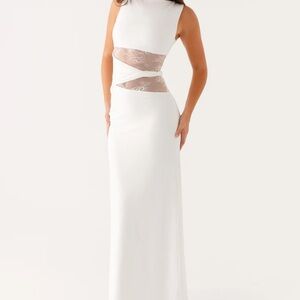 Peppermayo White Lace Maxi Dress